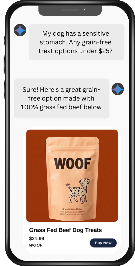 Gemini recommends Grass Fed Beef Dog Treats
